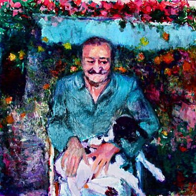 Meher Baba with Goat