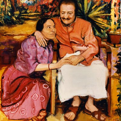 Mehera and Meher Baba in Meherazad Garden